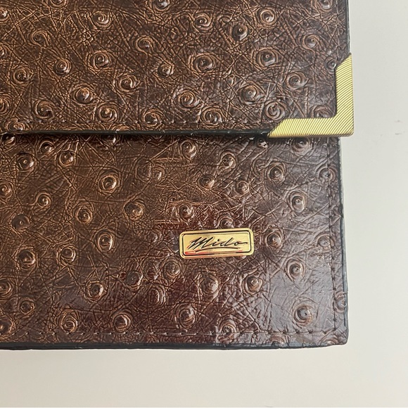 Vintage Mido Korea Brown Ostrich Leather Top Handle Bag - Picture 2 of 12